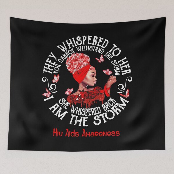 Item preview, Black Girl Fighter Strong I Am The Storm Hiv Aids Awareness designed and sold by Mnrshirley.