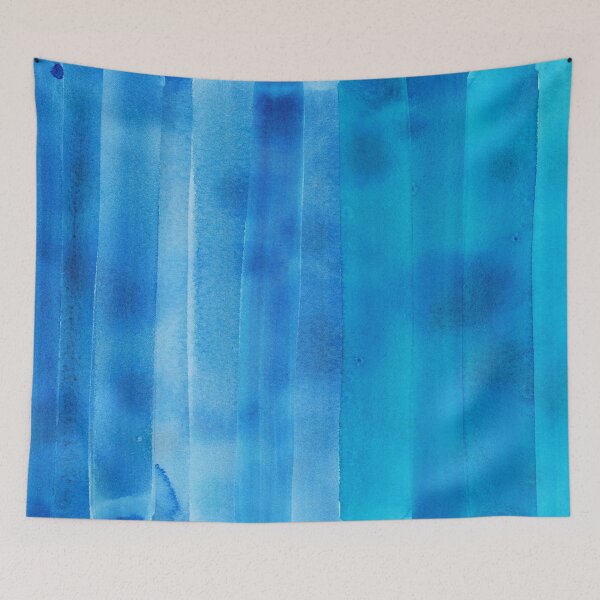 Artikelvorschau, Abstrakter Ozean-Himmel | Blauer Aquarellstreifen (Querformat) entworfen und verkauft von JynnDoesArt.
