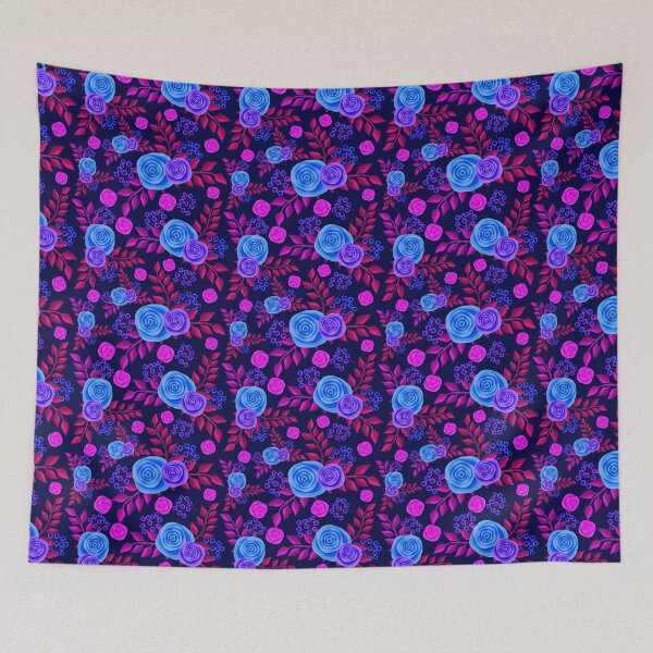 Item preview, Purple Floral Illustration Background Wallpaper designed and sold by DigitalChickHub.