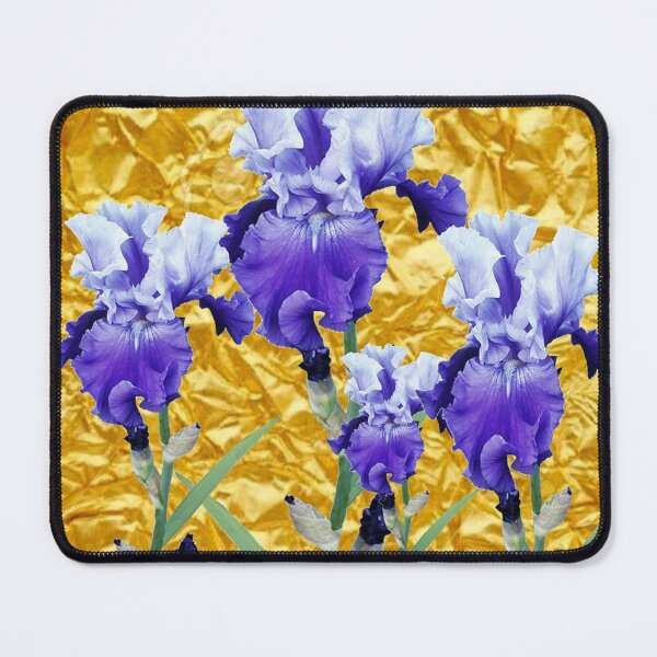 Item preview, PURPLE-WHITE IRIS GARDEN GOLD LEAF ART designed and sold by sharlesart.