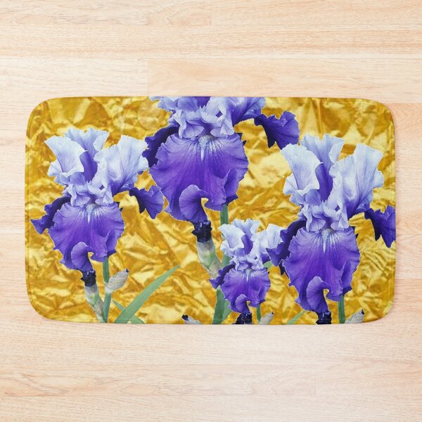 Item preview, PURPLE-WHITE IRIS GARDEN GOLD LEAF ART designed and sold by sharlesart.