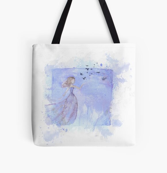 Woman in Water Color All Over Print Tote Bag