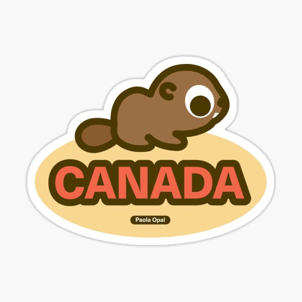 CANADA with Bitsy the Baby Beaver Sticker