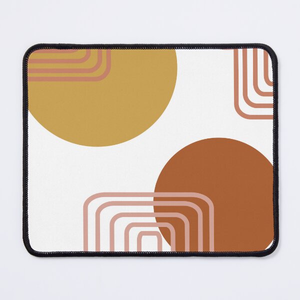 Item preview, Mid Century Modern Shapes and Lines in Desert Terracotta and Mustard Yellow designed and sold by JuneJournal.