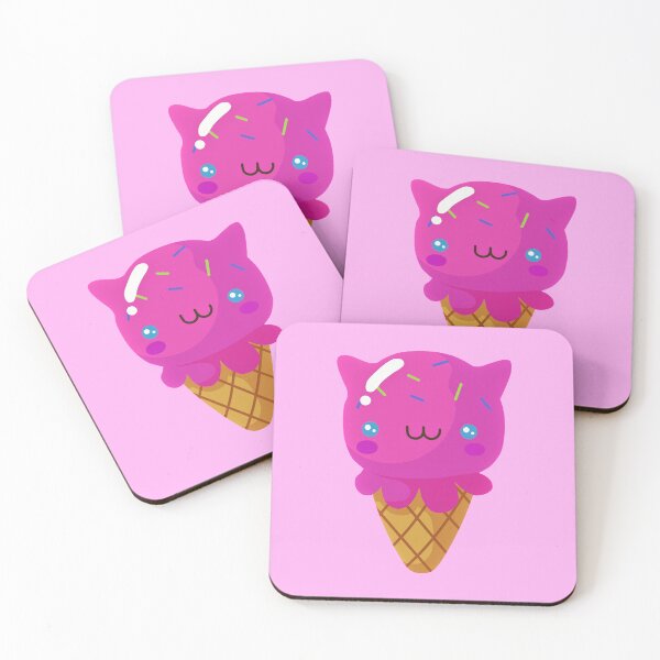 Item preview, Cute Pink Cat Ice Cream with a Face designed and sold by TheEndlessStore.