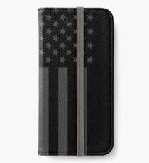 The Symbolic Thin Blue Line on American Flag iPhone Wallet/Case/Skin