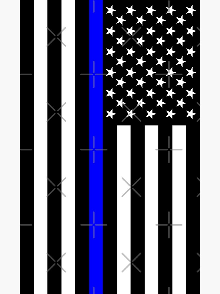"The Symbolic Thin Blue Line on US Flag" Poster by Garaga Redbubble