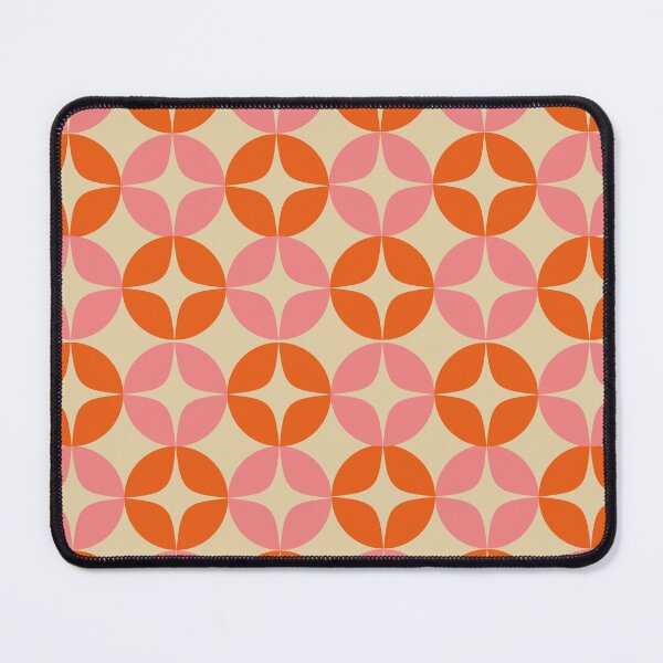 Item preview, Mid Century Modern Motif Retro Geometric Pattern in Pink and Orange designed and sold by JuneJournal.