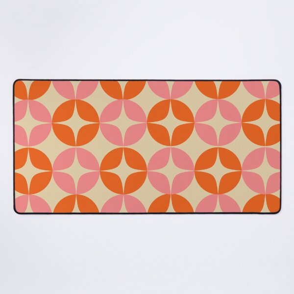 Item preview, Mid Century Modern Motif Retro Geometric Pattern in Pink and Orange designed and sold by JuneJournal.
