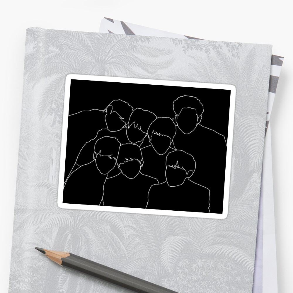 bts outline sticker by morrisonsy redbubble