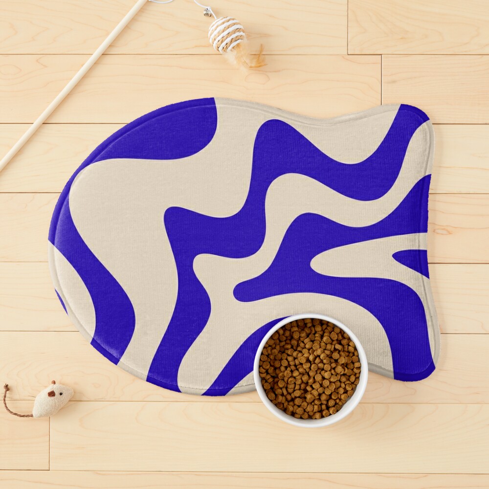 Blue Swirls Aqua Blue Stone Non Slip Bath Mat Collection