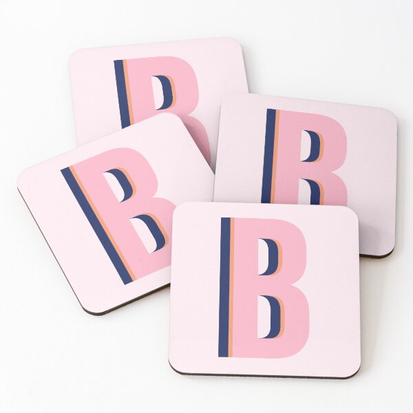 Item preview, Letter B Initial Monogram Pattern in Pink, Orange, and Blue designed and sold by JuneJournal.