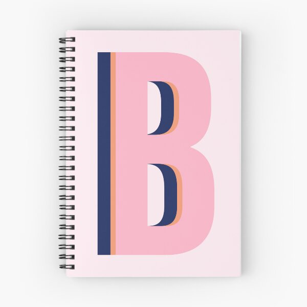 Item preview, Letter B Initial Monogram Pattern in Pink, Orange, and Blue designed and sold by JuneJournal.