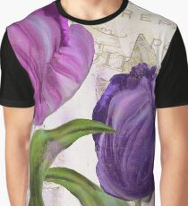 Purple Parrot Tulips Graphic T-Shirt