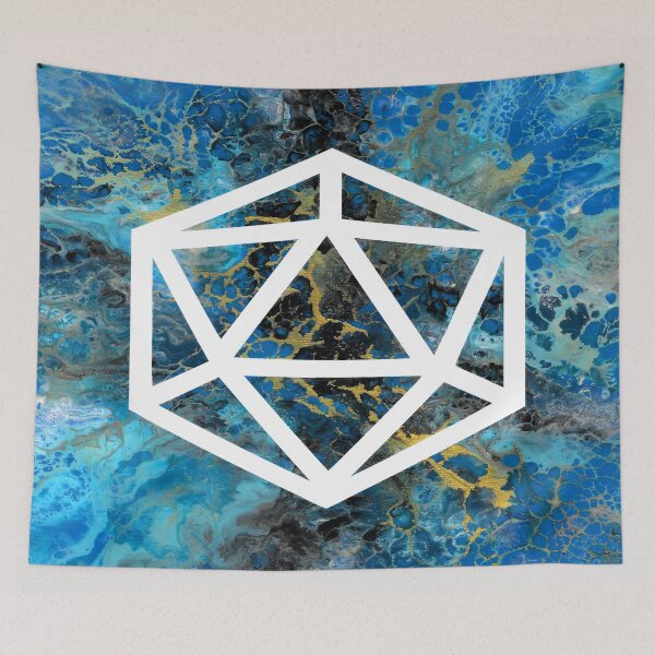 Item preview, Critical Splash D20 - Acrylic Pour designed and sold by HandmadeHill.