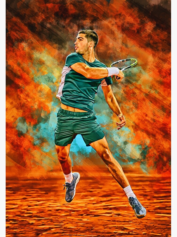 "Carlos Alcaraz plays forehand. Madrid 2022. Digital artwork print