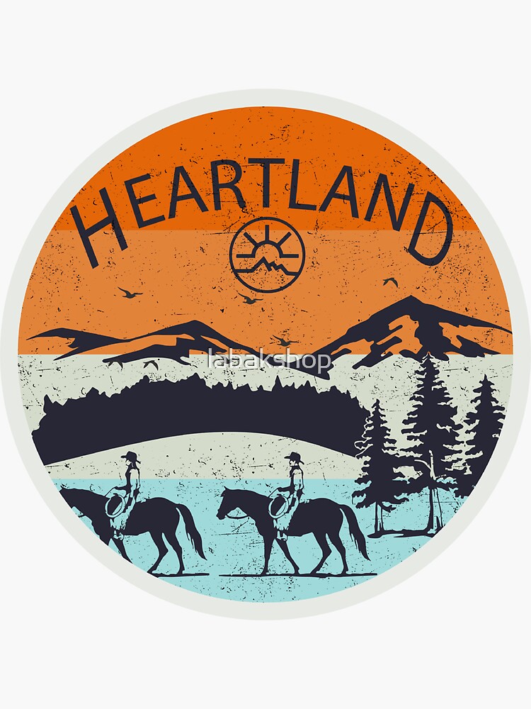 "heartland, ranch, sunset, retro, vintage" Sticker for Sale by