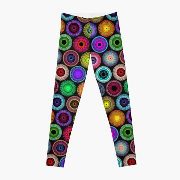 Polka Dot with Math Stars on Black 2 Leggings