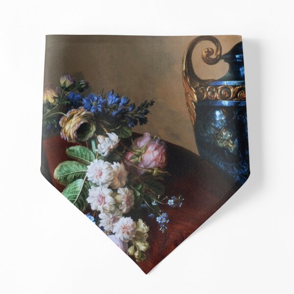 Still life - A Homage to Van Spaendonck by Charlotte Eustace Sophie de Fuligny-Damas Remastered Xzendor7 Classical Art Old Masters Reproductions Pet Bandana
