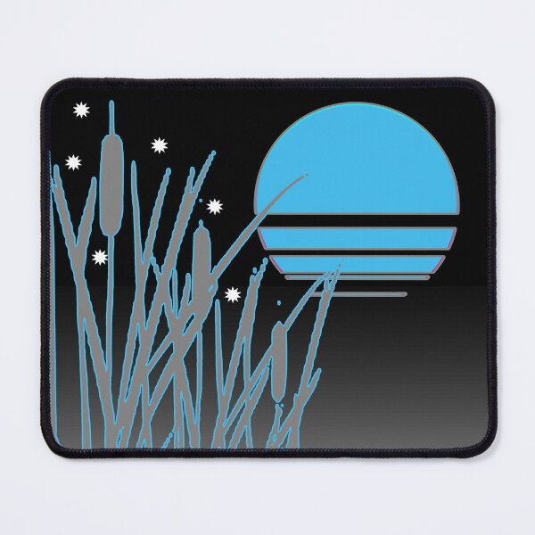 Item preview, Cat Tail Pond Moon Star Wet Grey Blue designed and sold by montezwalls.
