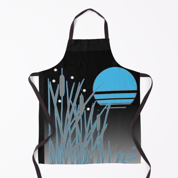 Item preview, Cat Tail Pond Moon Star Wet Grey Blue designed and sold by montezwalls.