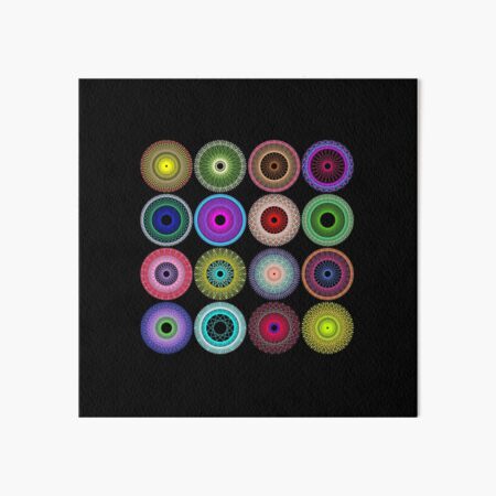 Colorful String Stars on Black Art Board Print