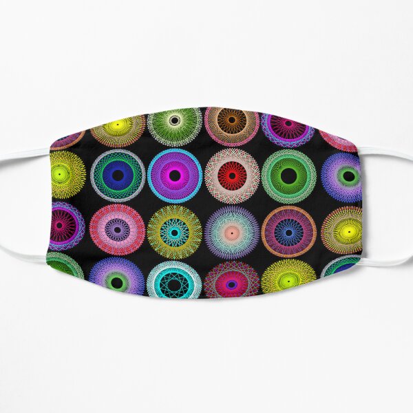 Colorful String Stars on Black Flat Mask