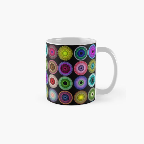 Colorful String Stars on Black Classic Mug
