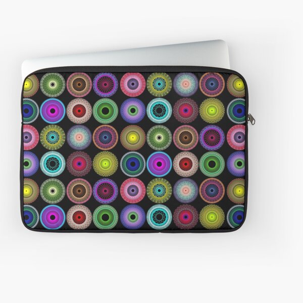 Colorful String Stars on Black Laptop Sleeve