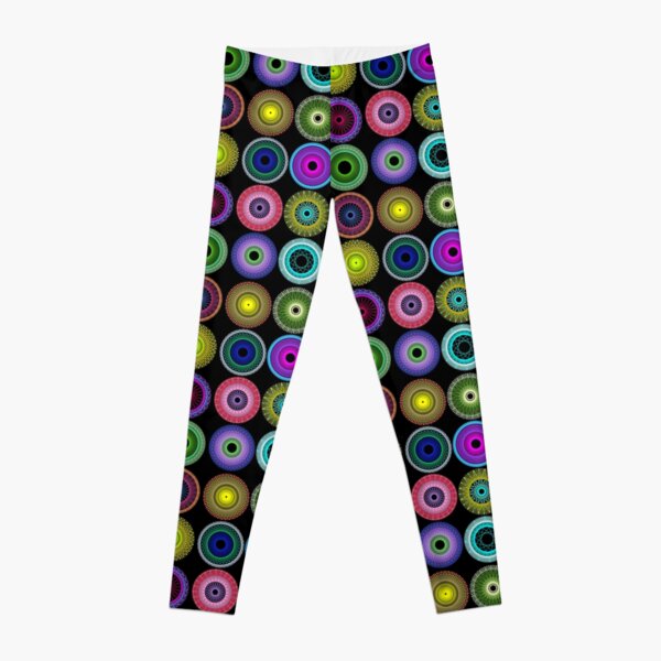 Colorful String Stars on Black Leggings