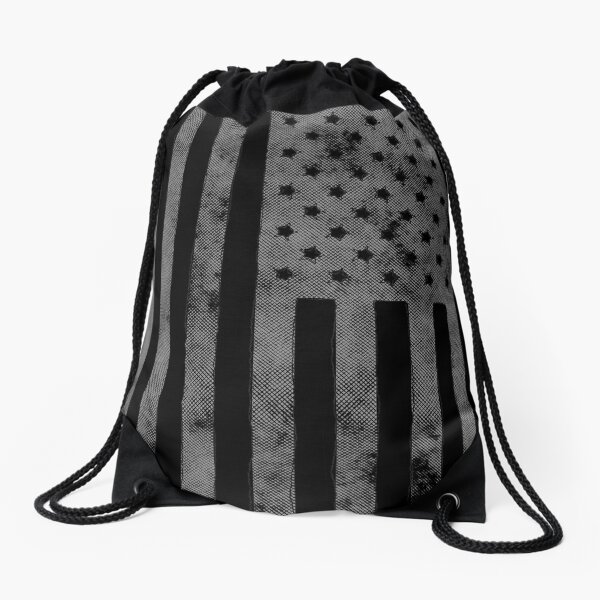 US Flag Grunge Style Drawstring Bag