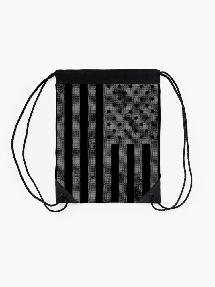 Alternate view of US Flag Grunge Style Drawstring Bag