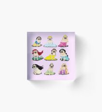 Pug Princesses Version 2 Acrylic Block