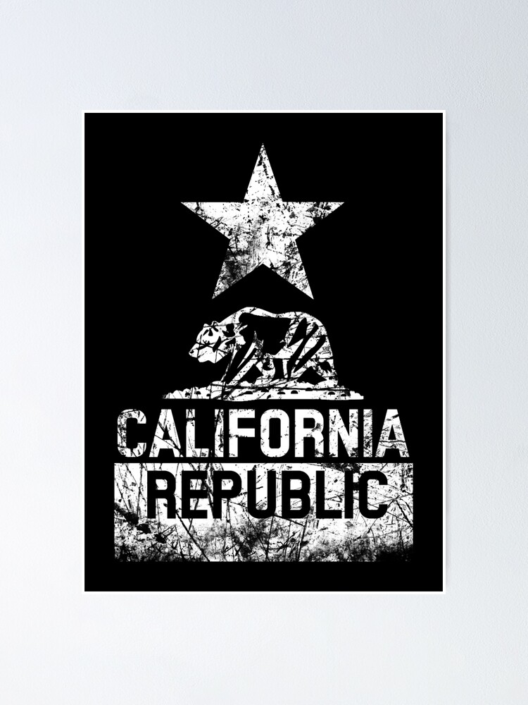 California Republic Flag Grunge Distessed Style