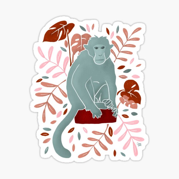 Item preview, Teal Rhesus Macaque Monkey  designed and sold by illustrations by debs.