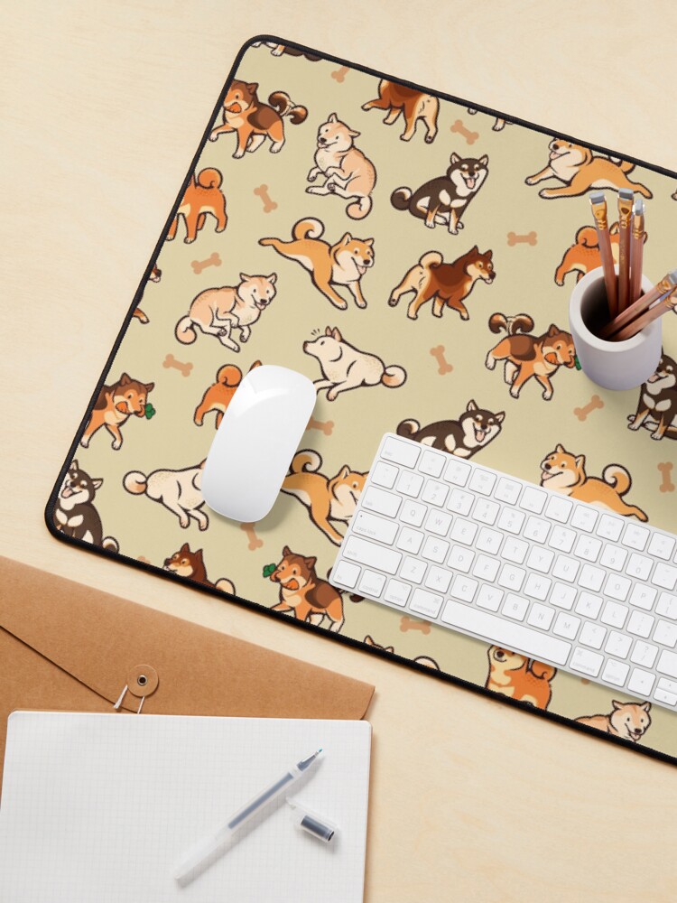 Alternate view of shibes in cream Mouse Pad