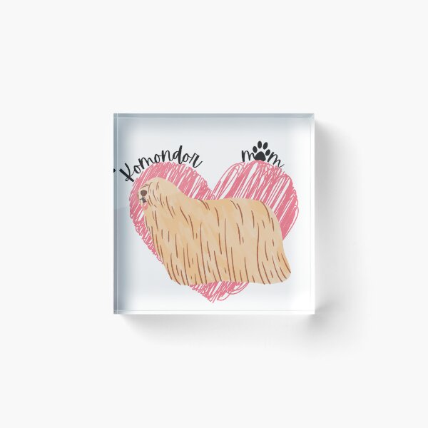 Item preview, Komondor Mom, Komondor, pink heart, paw print designed and sold by DigitalCutFile.