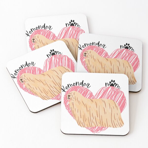 Item preview, Komondor Mom, Komondor, pink heart, paw print designed and sold by DigitalCutFile.