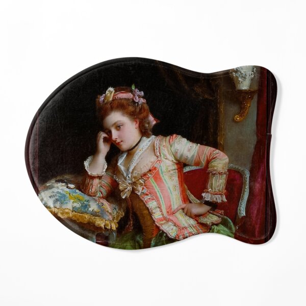 A Pensive Moment by Gustave Jacquet Remastered Xzendor7 Fine Art Old Masters Reproductions Cat Mat