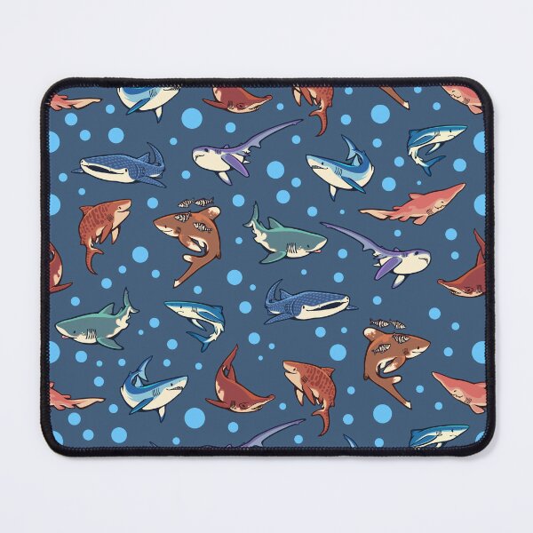 Sharks in the dark blue Mouse Pad