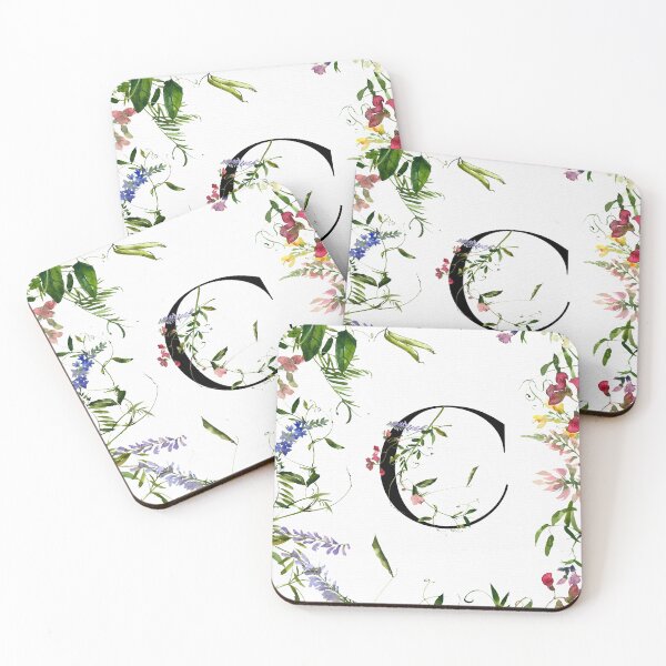 Item preview, Letter C Summer Flowers designed and sold by WildAliceArt.