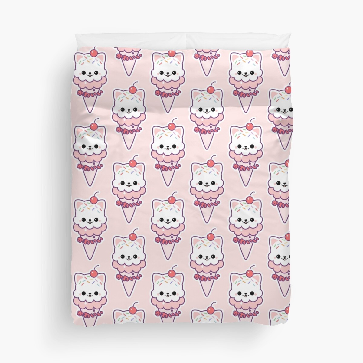 "Ice Cream Kitty" Duvet Covers by sugarhai Redbubble