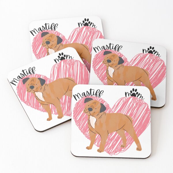 Item preview, Bull Mastiff Mom, Mastiff, pink heart, paw print designed and sold by DigitalCutFile.