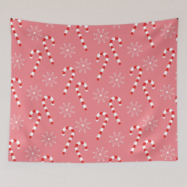 Item preview, Candy Canes and Snowflakes Pink Christmas Pattern designed and sold by iCraftCafe.