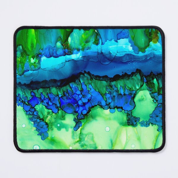 Item preview, Abstract Blues and Greens No. 1 designed and sold by Marla Kurzec.