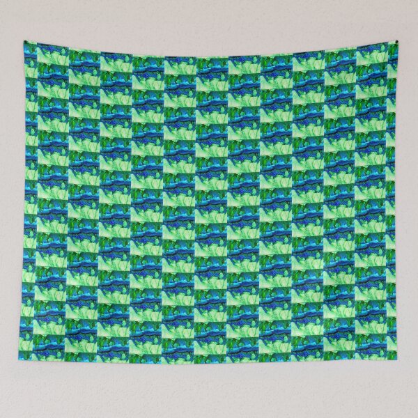 Item preview, Abstract Blues and Greens No. 1 designed and sold by Marla Kurzec.