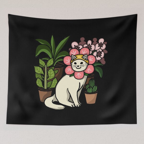 Item preview, Cat With Flower Head Amongst Plant Pots designed and sold by auristela.