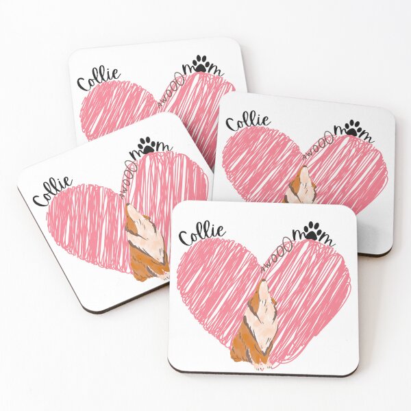 Item preview, Collie mom, border collie, pink heart, paw print designed and sold by DigitalCutFile.
