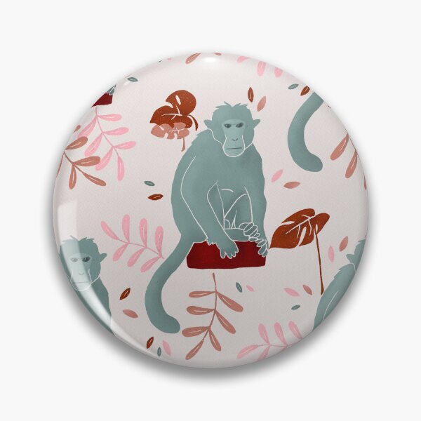 Item preview, Teal Rhesus Macaque Monkey Pattern designed and sold by illustrations by debs.