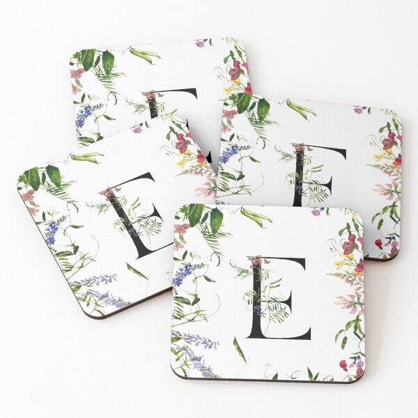 Item preview, Letter E Summer Flowers designed and sold by WildAliceArt.